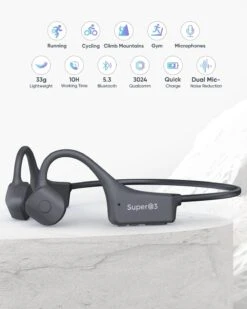 SAMVEK Bone Conduction Bluetooth Headphones With Mic, Qualcomm 3024 Chip, IP68 Waterproof Open Ear Headphones, Wireless Sweatproof Earbuds, Sport Headset For Running, Cycling, Workouts And Gym -Appliantrix Cheap Store 61GcKorqWRL. AC SL1500