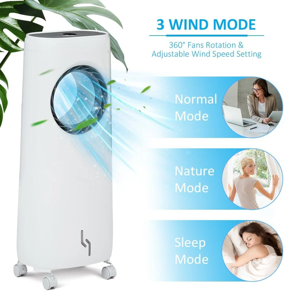 HLXZN Evaporative Air Cooler W/3 Speeds, 8,000 BTU Portable Air Cooler W/Remote Control, 12H Timer Evaporative Cooler W/Remote Control White 5 HLXZN Evaporative Air Cooler W/3 Speeds, 8,000 BTU Portable Air Cooler W/Remote Control, 12H Timer Evaporative Cooler W/Remote Control White - Image 5