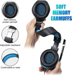 Headsets For Xbox One, PS4, PC, Nintendo Switch, Mac, Gaming Headset With Stereo Surround Sound, Over Ear Gaming Headphones With Noise Canceling Mic, LED Light (Headsets Blue) 10 Headsets For Xbox One, PS4, PC, Nintendo Switch, Mac, Gaming Headset With Stereo Surround Sound, Over Ear Gaming Headphones With Noise Canceling Mic, LED Light (Headsets Blue) -Appliantrix Cheap Store 61GxJX2AhBS. AC SL1200