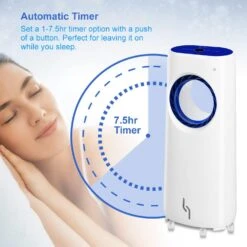 Evaporative Portable Air Cooler Tower Fan With Ice Packs, 3 Speeds, Low Noise, Bladeless Design And Remote -Appliantrix Cheap Store 61H8gHU8okL. AC SL1500