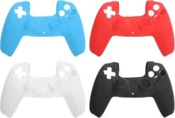 PS5 Game Console 4Pcs Silicone Case, Dust Proof Sweat Proof Anti Squeeze, High Fit Gamepad Sleeve Accessory