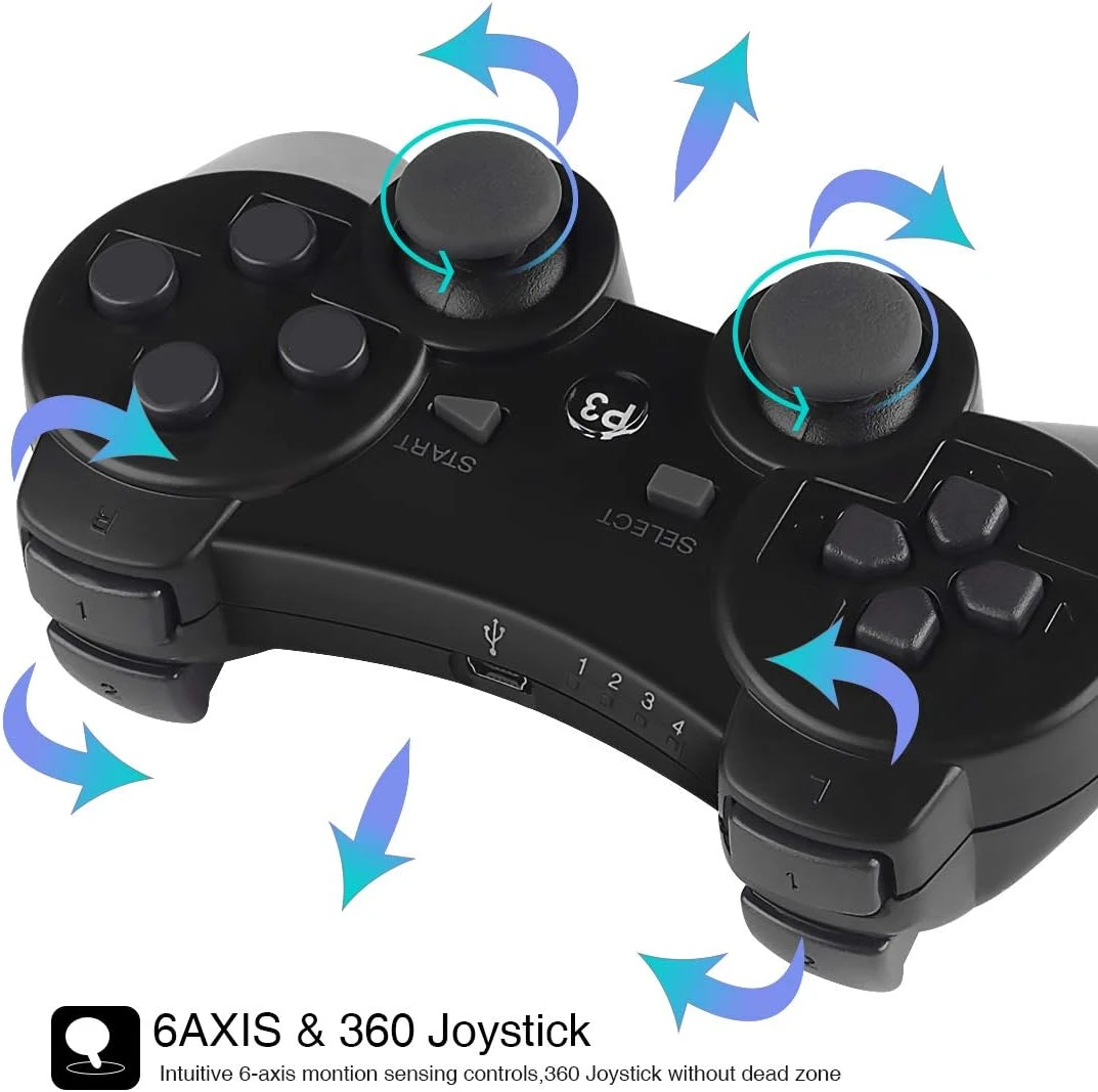 Wireless Controllers For PS3 Playstation 3 Dual Shock (Pack Of 2,ClearBlue And ClearGreen) 3 Wireless Controllers For PS3 Playstation 3 Dual Shock (Pack Of 2,ClearBlue And ClearGreen) - Image 3