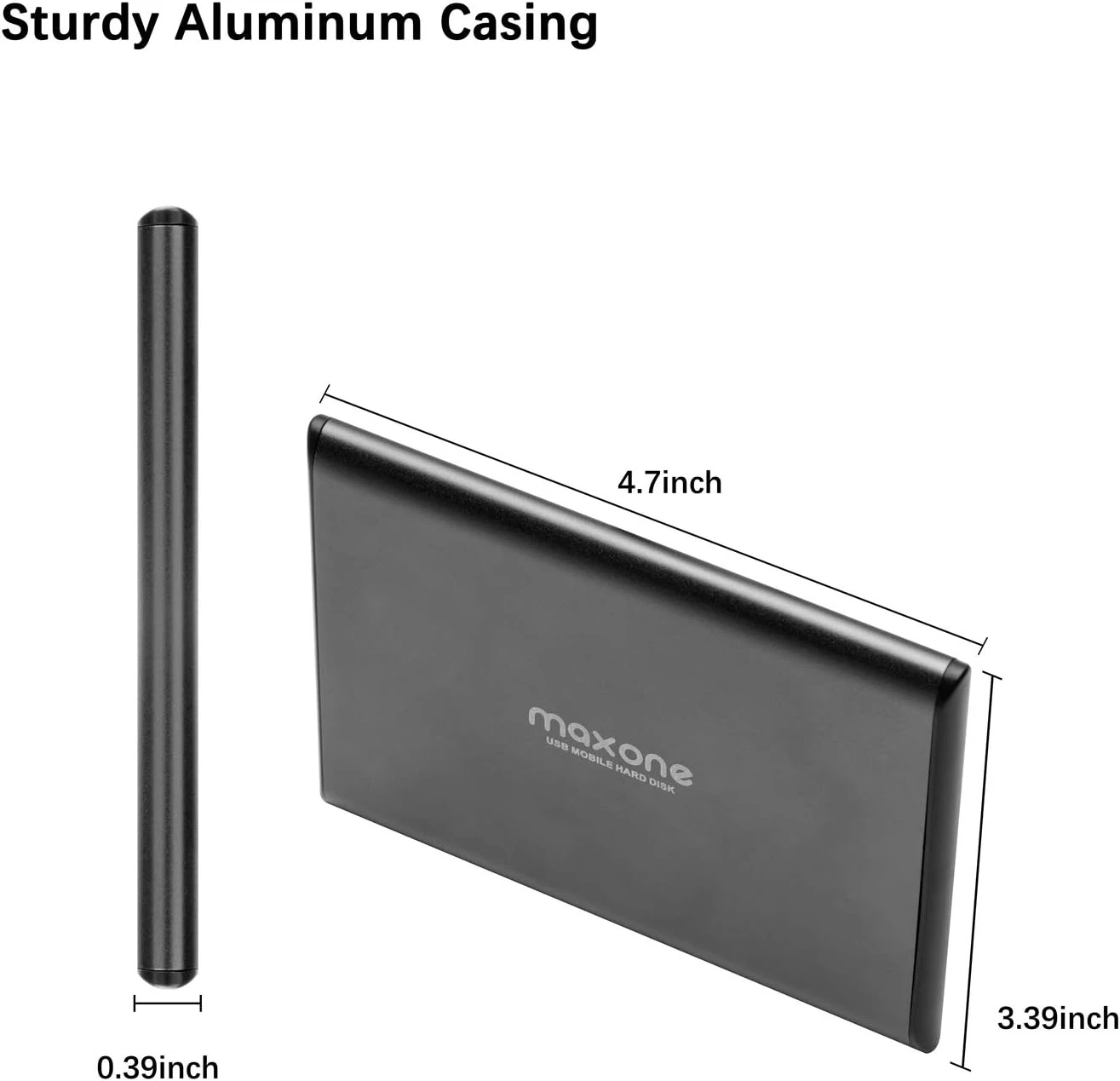 Maxone 500GB Ultra Slim Portable External Hard Drive HDD USB 3.0 For PC, Mac, Laptop, PS4, Xbox One - Charcoal Grey 2 Maxone 500GB Ultra Slim Portable External Hard Drive HDD USB 3.0 For PC, Mac, Laptop, PS4, Xbox One - Charcoal Grey - Image 2