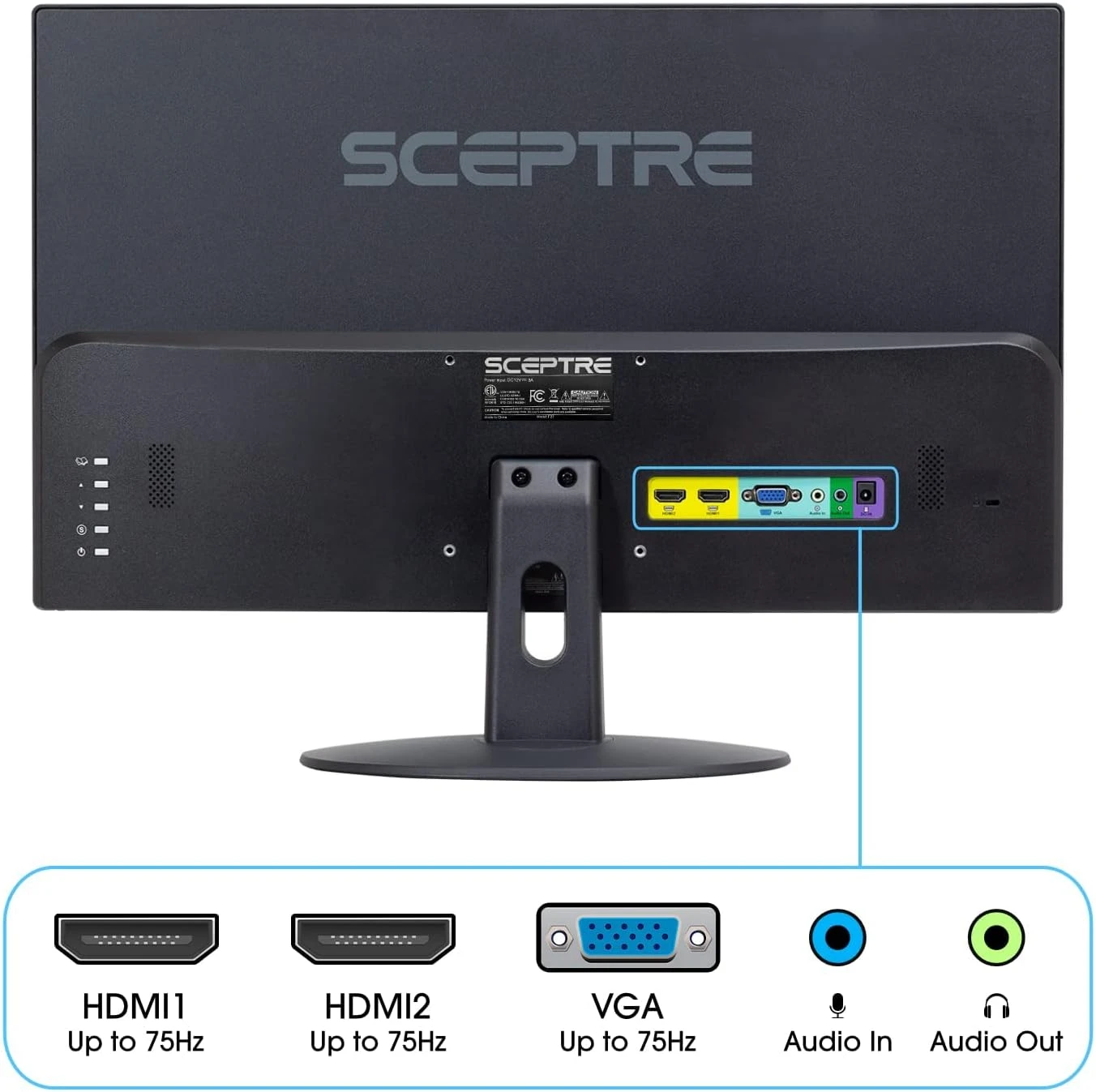Sceptre 24-inch Professional Thin 1080p LED Monitor 99% SRGB 2x HDMI VGA Build-in Speakers, Machine Black (E248W-19203R Series) 4 Sceptre 24-inch Professional Thin 1080p LED Monitor 99% SRGB 2x HDMI VGA Build-in Speakers, Machine Black (E248W-19203R Series) - Image 4