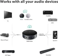WiiM Mini AirPlay2 Wireless Audio Streamer, Multiroom Stereo, Preamplifier, Works With Alexa And Siri Voice Assistants, Stream Hi-Res Audio From Spotify, Amazon Music And More -Appliantrix Cheap Store 61MTbpPEBaL. AC SL1500