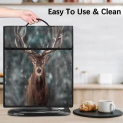 Bardic Snow Forest Male Deer Coffee Machine Dust Cover Animal Deer Stand Mixer Dust Cover Stand Mixer Cover Waterproof,Easy To Clean,Multi-Pocket -Appliantrix Cheap Store 61MrTxhBLLL. AC SL1200
