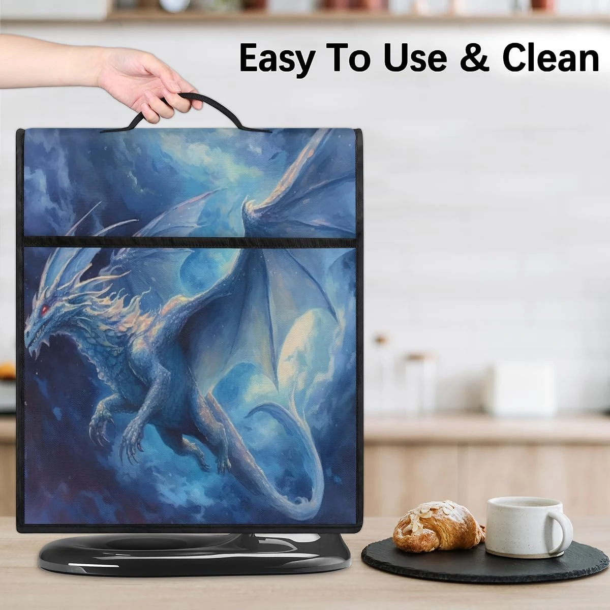 Flying Blue Ice Dragon Coffee Maker Dust Cover, Waterproof Stand Mixer Cover Coffee Machine Dust Cover, Home Small Appliance Guard Aid Assecories Protector For Kitchen Appliance 17in 5 Flying Blue Ice Dragon Coffee Maker Dust Cover, Waterproof Stand Mixer Cover Coffee Machine Dust Cover, Home Small Appliance Guard Aid Assecories Protector For Kitchen Appliance 17in - Image 5
