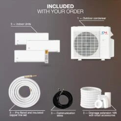 Cooper & Hunter 36000 BTU Tri 3 Zone 12000 12000 18000 BTU, 23.9 SEER2, Multi Zone Ductless Mini Split Air Conditioner Heat Pump Full Set With 25ft Installation Kits 7 Cooper & Hunter 36000 BTU Tri 3 Zone 12000 12000 18000 BTU, 23.9 SEER2, Multi Zone Ductless Mini Split Air Conditioner Heat Pump Full Set With 25ft Installation Kits -Appliantrix Cheap Store 61O4J38norL. AC SL1466