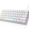 MageGee Mini 60% Gaming Keyboard, Upgrade RGB Backlit 61 Key Ultra-Compact Keyboard, TS91 Ergonomic Waterproof Mechanical Feeling Office Computer Keyboard For PC, MAC, PS4, Xbox ONE Gamer(White)