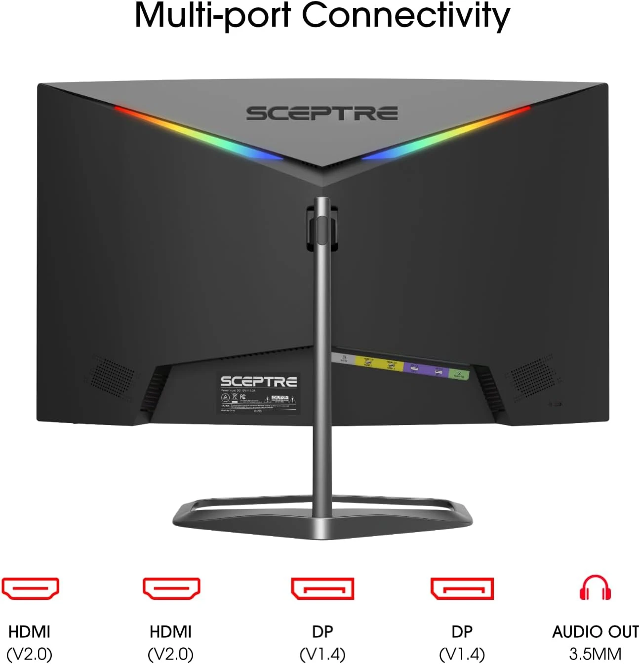 Sceptre Curved 24.5-inch Gaming Monitor Up To 240Hz 1080p R1500 1ms DisplayPort X2 HDMI X2 Blue Light Shift Build-in Speakers, Machine Black 2023 (C255B-FWT240) 4 Sceptre Curved 24.5-inch Gaming Monitor Up To 240Hz 1080p R1500 1ms DisplayPort X2 HDMI X2 Blue Light Shift Build-in Speakers, Machine Black 2023 (C255B-FWT240) - Image 4