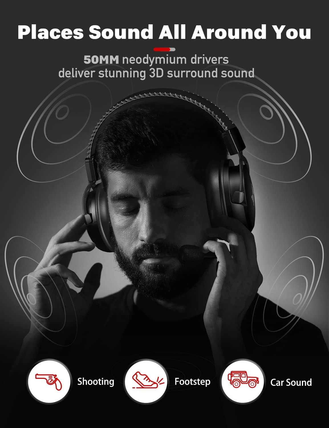 DEEBOX Gaming Headset For PS5 PS4 Xbox One Switch, Gaming Headphones With Microphone For PC Mac Laptop Computer Gamer 6 DEEBOX Gaming Headset For PS5 PS4 Xbox One Switch, Gaming Headphones With Microphone For PC Mac Laptop Computer Gamer - Image 6