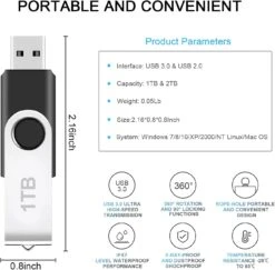 Flash Drive 1TB, High-Speed Portable Thumb Drive 1TB, USB Memory Stick 1000GB With Keychain Design, USB Storage Flash Drive 1TB For Computer/Laptop- 60Mb/s -Appliantrix Cheap Store 61RLZCRETQS. AC SL1500
