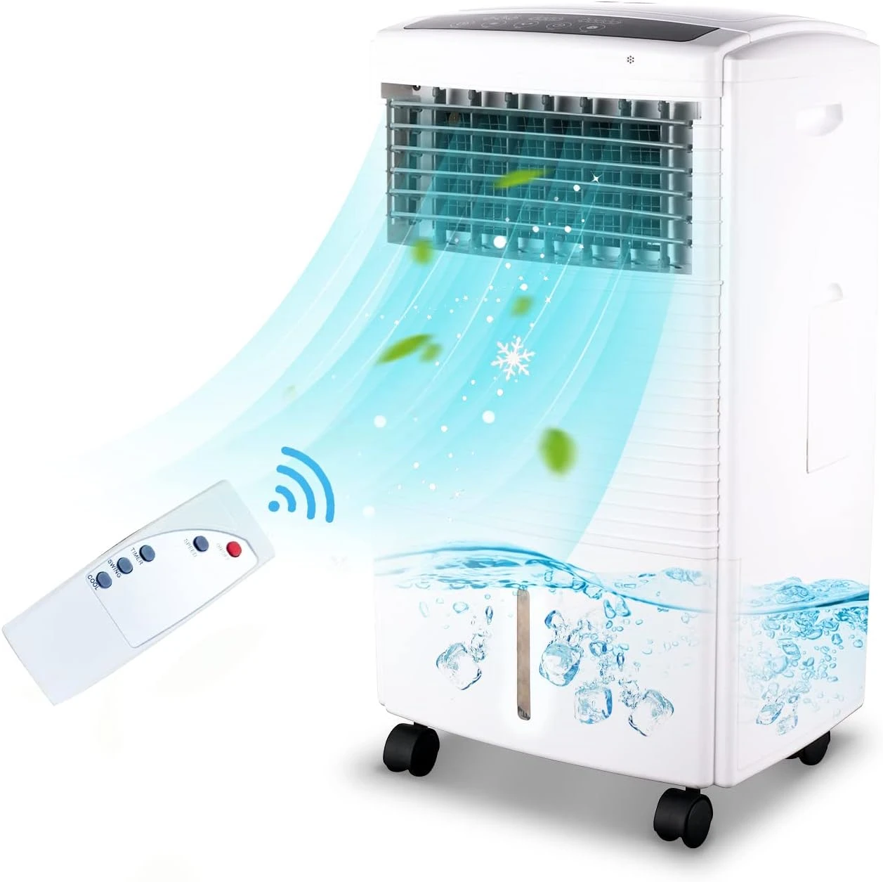 25" Portable Evaporative Air Cooler, 2-IN-1 Air Conditioner Fan For Room With Natural Cooling Fan & Humidifier, 3-Speed Wind, Remote Control, 7H Timer, 70° Oscillation, 15L Water Tank For Home Kitchen 1 25" Portable Evaporative Air Cooler, 2-IN-1 Air Conditioner Fan For Room With Natural Cooling Fan & Humidifier, 3-Speed Wind, Remote Control, 7H Timer, 70° Oscillation, 15L Water Tank For Home Kitchen