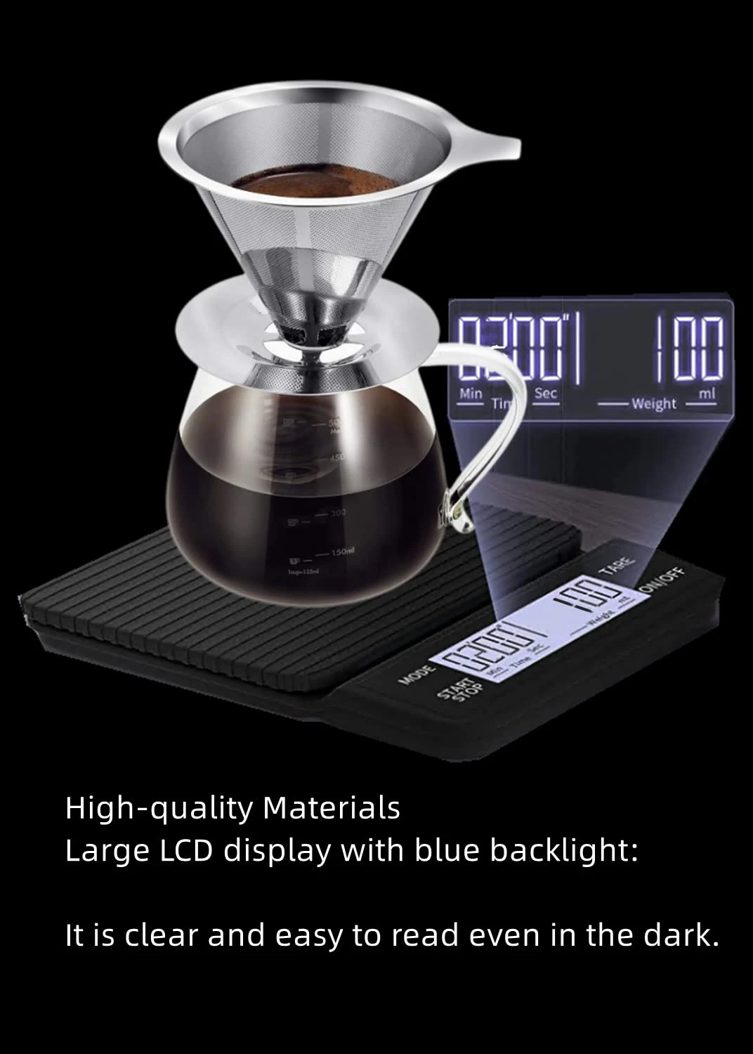 Coffee Scale With Timer, 0.1g/3kg USB Rechargeable, Two Timing Modes, Sound Alarm, Pour Over Drip Espresso Scale, Digital Scale For Baking And Cooking 6 Coffee Scale With Timer, 0.1g/3kg USB Rechargeable, Two Timing Modes, Sound Alarm, Pour Over Drip Espresso Scale, Digital Scale For Baking And Cooking - Image 6