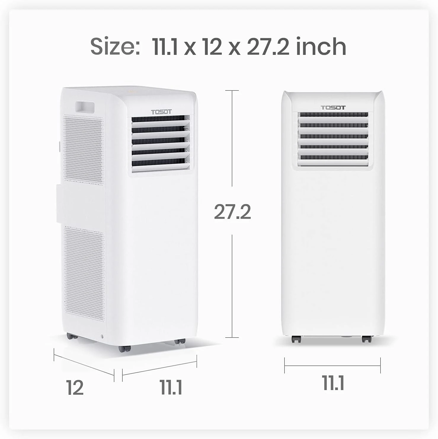 TOSOT 8,000 BTU Air Conditioner Easier To Install, Quiet And 3-in-1 Portable AC, Dehumidifier, Fan For Rooms Up To 250 Sq Ft, Aovia Series, White 9 TOSOT 8,000 BTU Air Conditioner Easier To Install, Quiet And 3-in-1 Portable AC, Dehumidifier, Fan For Rooms Up To 250 Sq Ft, Aovia Series, White - Image 9
