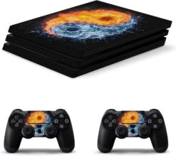 Fire And Water-Yin Yang Sticker Skin For PS-4 Slim Console And Controller Full Wrap Skin Protector Cover Compatible With PS-4 Pro -Appliantrix Cheap Store 61SrZ7dUrLL. AC SL1500