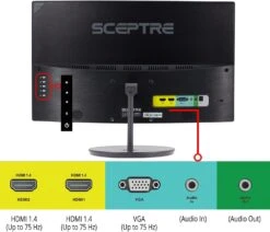 Sceptre Curved 27" FHD 1080p 75Hz LED Monitor HDMI VGA Build-In Speakers, EDGE-LESS Metal Black 2019 (C275W-1920RN) -Appliantrix Cheap Store 61T2DNFGoJL. AC SL1495