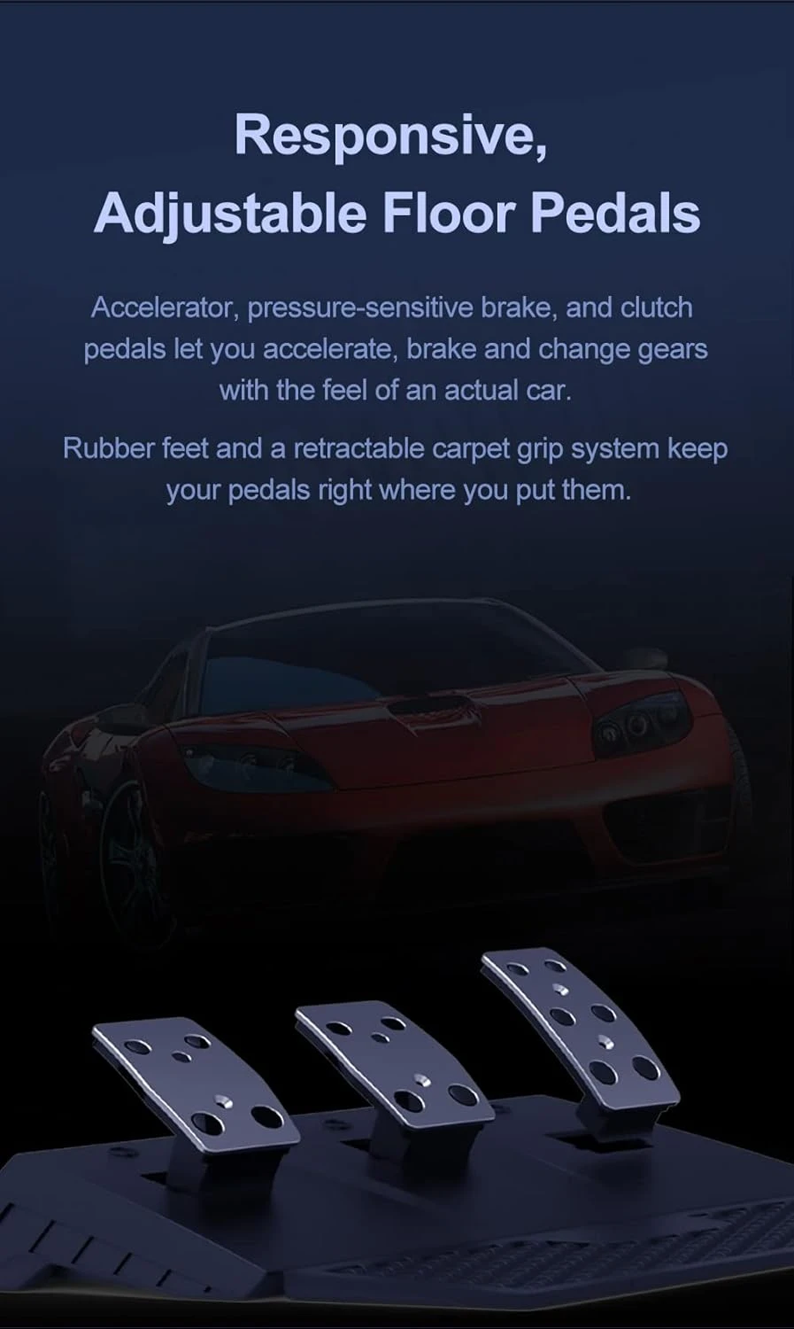 PXN V9 Gaming Racing Steering Wheel, 270/900° Car Simulation, With 3-Pedals And Shifter Bundle Pedal, Paddle Shifters Driving Wheel For PS4, Xbox Series X|S, PS3, PC, Xbox One, Nintendo Switch 7 PXN V9 Gaming Racing Steering Wheel, 270/900° Car Simulation, With 3-Pedals And Shifter Bundle Pedal, Paddle Shifters Driving Wheel For PS4, Xbox Series X|S, PS3, PC, Xbox One, Nintendo Switch - Image 7