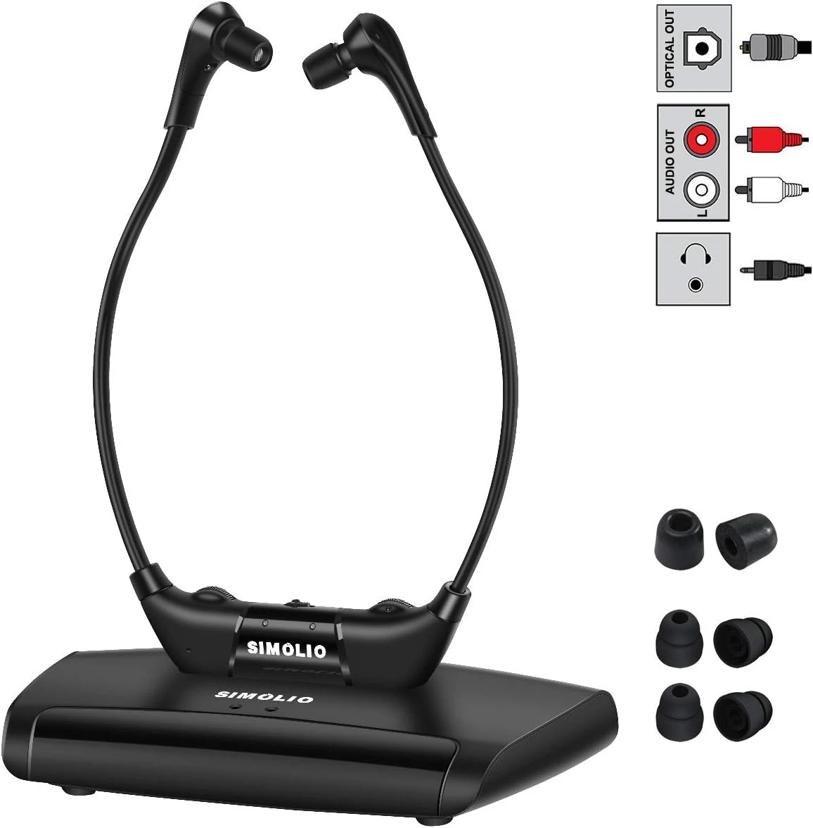 SIMOLIO Infrared Wireless TV Headphones, TV Hearing Device For Digital & Analog TVs, TV Listening Headphones For Seniors & Hard Of Hearing With Voice Highlighting, Balance And Tone Adjustment SM-863D 1 SIMOLIO Infrared Wireless TV Headphones, TV Hearing Device For Digital & Analog TVs, TV Listening Headphones For Seniors & Hard Of Hearing With Voice Highlighting, Balance And Tone Adjustment SM-863D
