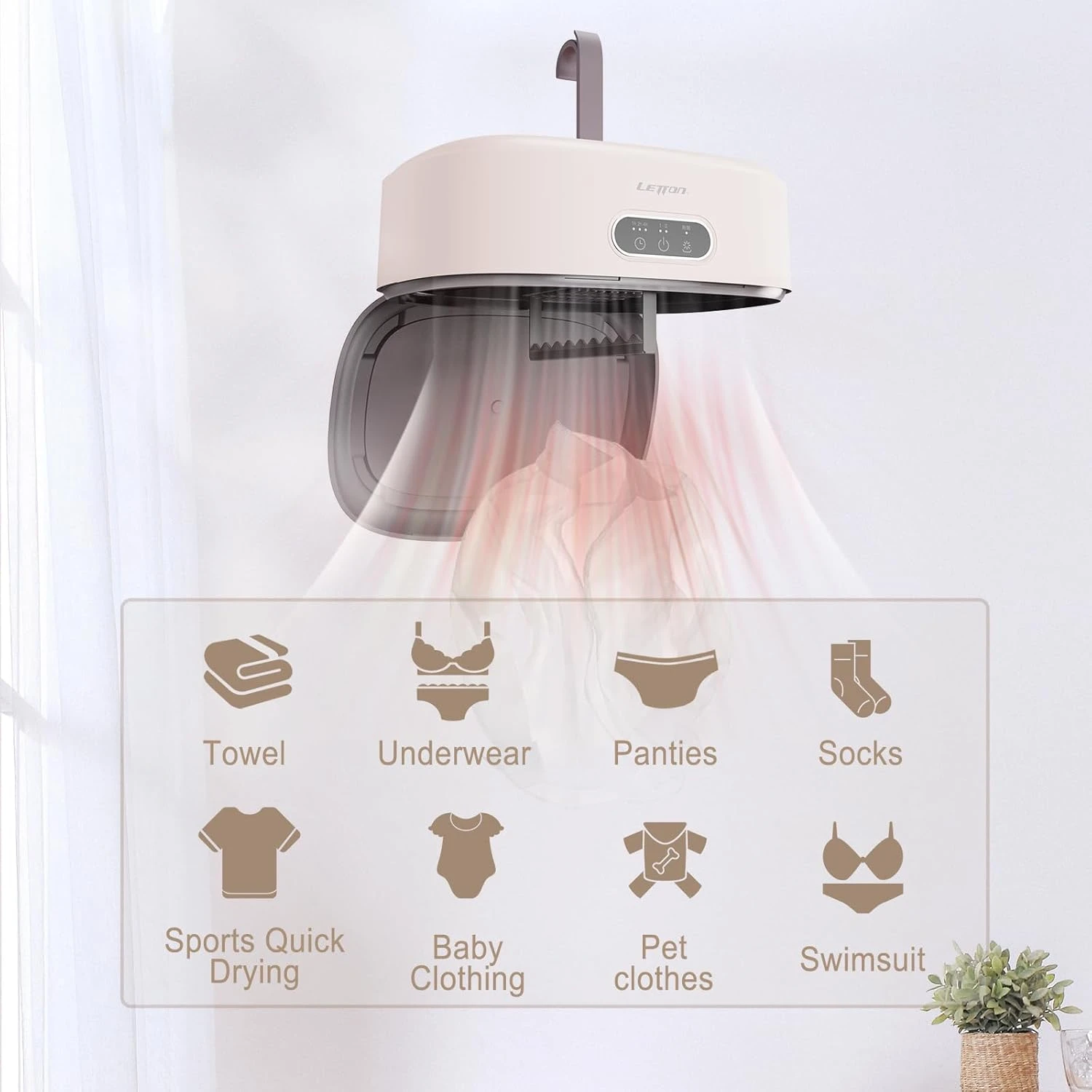 Euphoricca Portable Clothes Dryer,Portable Dryer For Apartments Home Travel RVs,Compact Foldable Mini Electric Laundry Dryer Machine With Dryer Bag 4 Euphoricca Portable Clothes Dryer,Portable Dryer For Apartments Home Travel RVs,Compact Foldable Mini Electric Laundry Dryer Machine With Dryer Bag - Image 4