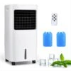 GOFLAME Evaporative Air Cooler, 3-in-1 Portable Air Cooling Fan With Remote Control, 5.3 Gal Water Tank, 2 Ice Packs, 7.5H Timer, Air Humidifier With 4 Speeds & 3 Wind Modes For Home, Office
