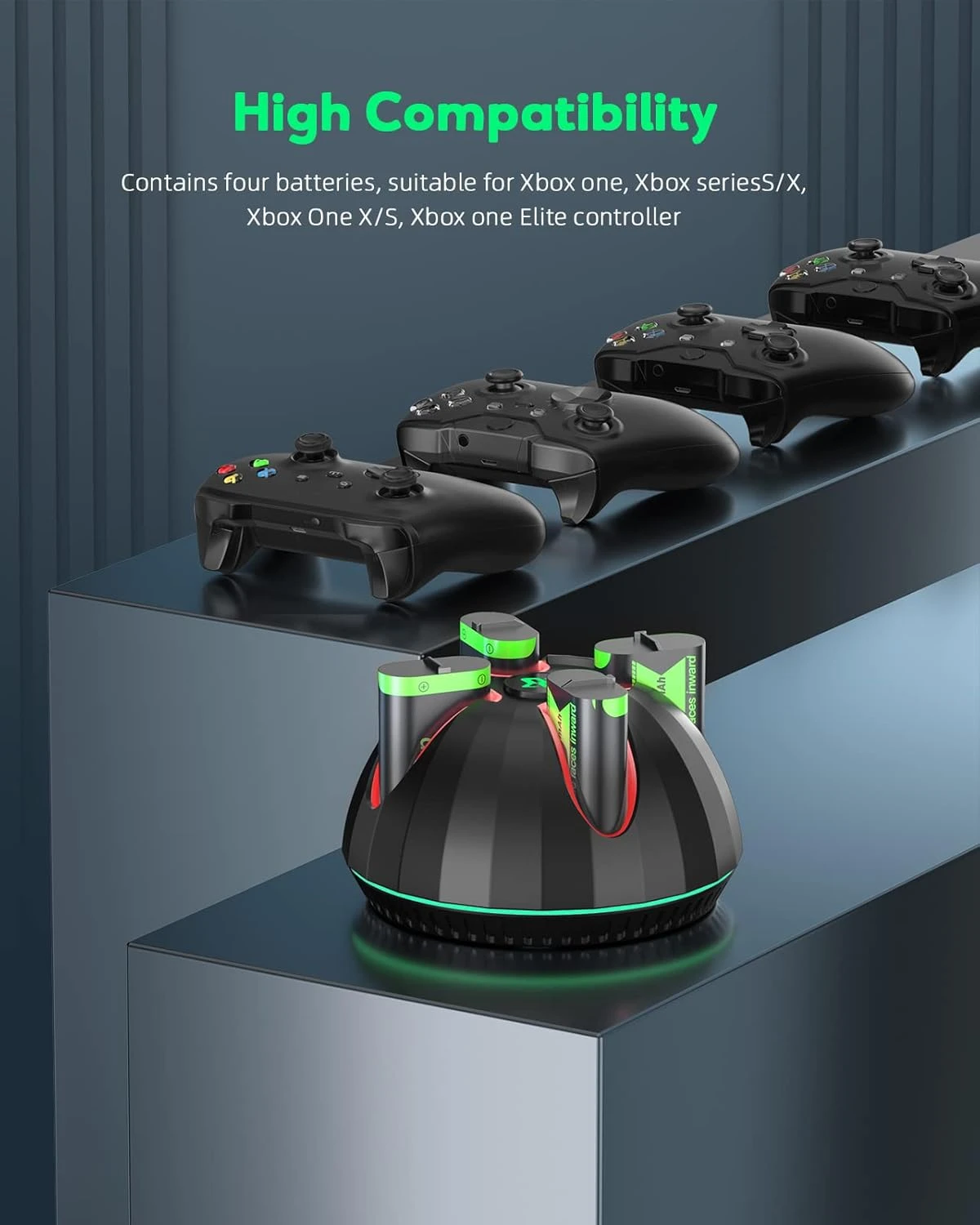 Rechargeable Battery Pack For Xbox Controller,4x2600mAh Batteries With Charger,Rechargeable Batteries Charger Station Compatible With Xbox Series X|S/Xbox One/Xbox One S/X/Elite Controller 3 Rechargeable Battery Pack For Xbox Controller,4x2600mAh Batteries With Charger,Rechargeable Batteries Charger Station Compatible With Xbox Series X|S/Xbox One/Xbox One S/X/Elite Controller - Image 3