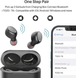 TOZO T6 True Wireless Earbuds Bluetooth 5.3 Headphones Touch Control With Wireless Charging Case IPX8 Waterproof Stereo Earphones In-Ear Built-in Mic Headset Premium Deep Bass Black -Appliantrix Cheap Store 61WfpFbr88L. AC SL1500