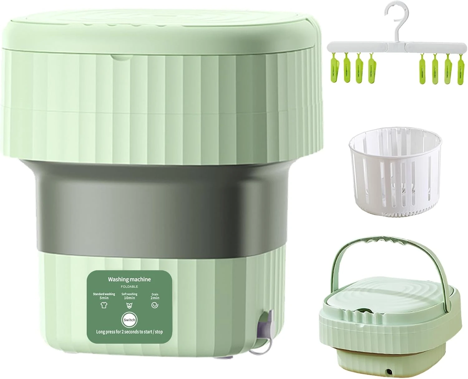 Portable Washing Machine, 6L Foldable Mini Washing Machine, Small Washer Machine For Baby Clothes,Underwear,Small Items,Travel,RV,Camping,Home Or Apartments Laundry Used 1 Portable Washing Machine, 6L Foldable Mini Washing Machine, Small Washer Machine For Baby Clothes,Underwear,Small Items,Travel,RV,Camping,Home Or Apartments Laundry Used