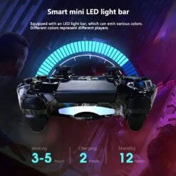 Wireless Controller For PS4,Black Ghost Style High Performance Double Vibration Controller Compatible With Playstation 4 /Pro/Slim/PC With Sensitive Touch Pad,Audio Function, Mini LED Indicator -Appliantrix Cheap Store 61Y75L3X6oL. SL1000