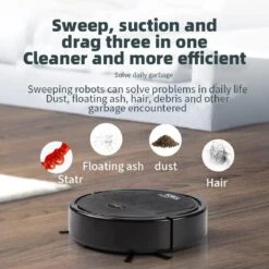 Automatic Robot Vacuum Cleaner - Rechargeable Household Robot Vacuum Cleaner Smart Sweeping Mopping Robot Easy Operation Robotic Vacuums Floor Cleaning Machine-Black 10 Automatic Robot Vacuum Cleaner - Rechargeable Household Robot Vacuum Cleaner Smart Sweeping Mopping Robot Easy Operation Robotic Vacuums Floor Cleaning Machine-Black -Appliantrix Cheap Store 61ZlVW3lD4L. AC SL1152