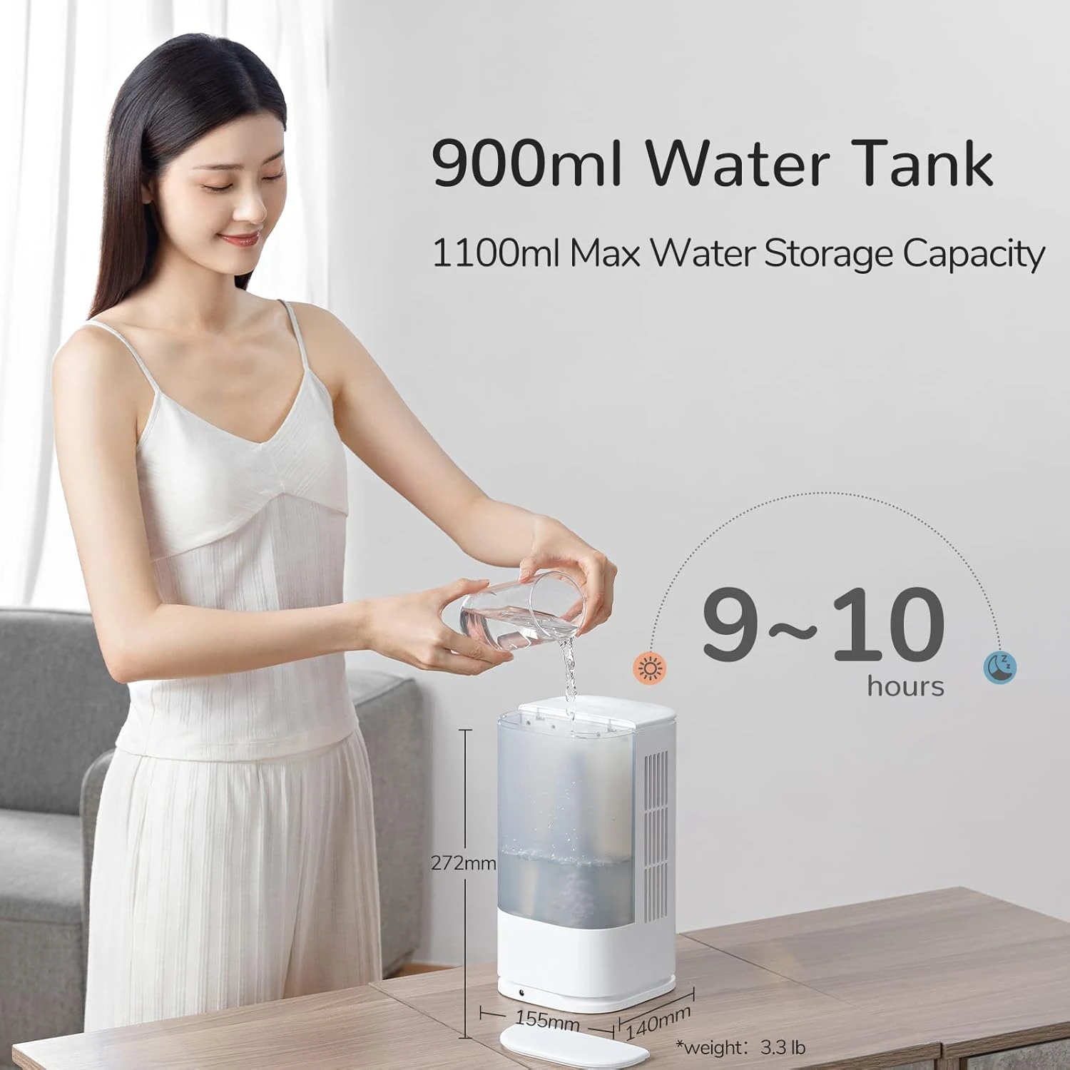 JISULIFE Air Water Cooling Fan, Desk Air Conditioner Fan With 3 Speed Setting 3 Oscillation, Personal Air Cooler With 1.1L Water Tank, Evaporative Cooler & Humidifier For Home, Office, Sleep, Exercise 4 JISULIFE Air Water Cooling Fan, Desk Air Conditioner Fan With 3 Speed Setting 3 Oscillation, Personal Air Cooler With 1.1L Water Tank, Evaporative Cooler & Humidifier For Home, Office, Sleep, Exercise - Image 4