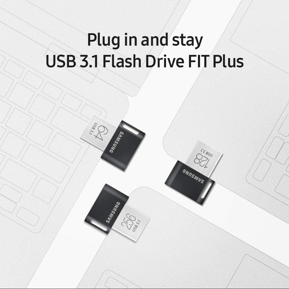 SAMSUNG FIT Plus 3.1 USB Flash Drive, 128GB, 400MB/s, Plug In And Stay, Storage Expansion For Laptop, Tablet, Smart TV, Car Audio System, Gaming Console, MUF-128AB/AM,Gunmetal Gray 5 SAMSUNG FIT Plus 3.1 USB Flash Drive, 128GB, 400MB/s, Plug In And Stay, Storage Expansion For Laptop, Tablet, Smart TV, Car Audio System, Gaming Console, MUF-128AB/AM,Gunmetal Gray - Image 5