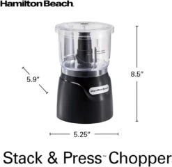 Hamilton Beach Electric Vegetable Chopper & Mini Food Processor, 3-Cup, 350 Watts, For Dicing, Mincing, And Puree, Black (72850) -Appliantrix Cheap Store 61dUysJktHL. AC SL1500