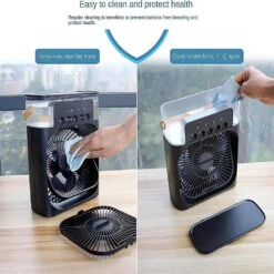 Mini Frost Fan, Mini Portable Air Conditioner Fan, Personal Desk Misting Humidifier Fan,Mini Fan Portable, Mini Air Conditioners Evaporative Air Cooler Rechargeable Fans (White) -Appliantrix Cheap Store 61dXkdJDbhL. AC US1000