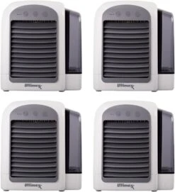 Ultimaxx CORDLESS, Portable Mini Air Conditioner 4-Pack. 3 Speeds (lasts Up To 8 Hours) - 2022 Personal Air Conditioner Is Whisper-Quiet & Doubles As A Humidifier For Bedroom, Desk, Camping & More