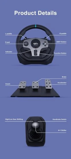 PXN V9 Gaming Racing Steering Wheel, 270/900° Car Simulation, With 3-Pedals And Shifter Bundle Pedal, Paddle Shifters Driving Wheel For PS4, Xbox Series X|S, PS3, PC, Xbox One, Nintendo Switch 17 PXN V9 Gaming Racing Steering Wheel, 270/900° Car Simulation, With 3-Pedals And Shifter Bundle Pedal, Paddle Shifters Driving Wheel For PS4, Xbox Series X|S, PS3, PC, Xbox One, Nintendo Switch -Appliantrix Cheap Store 61dqiRd6WML. SL1500