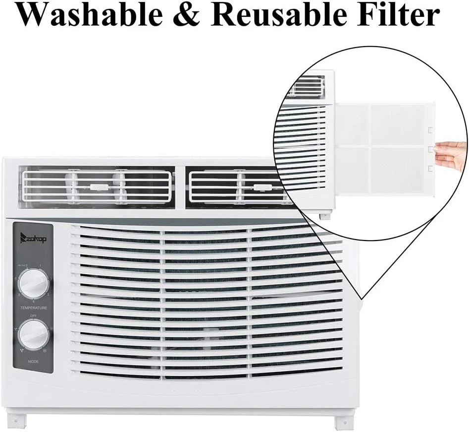 Winado 5,000 BTU Window Air Conditioner, Energy Saving AC Unit With Knob Control, Reusable Filter, 115V/60Hz, Cools Up To 150 Sq.Ft 4 Winado 5,000 BTU Window Air Conditioner, Energy Saving AC Unit With Knob Control, Reusable Filter, 115V/60Hz, Cools Up To 150 Sq.Ft - Image 4