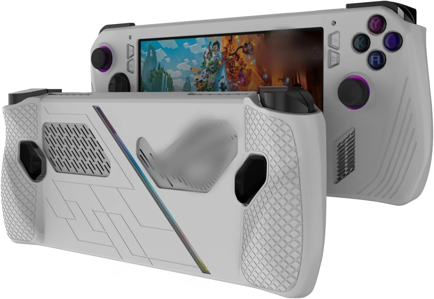 Protective Case Cover For Rog Ally, Silicone Protector Accessories For Game Console,Thickening Non-Slip Anti-Collision Skin Sleeve Shell For Game Grips (White) 3 Protective Case Cover For Rog Ally, Silicone Protector Accessories For Game Console,Thickening Non-Slip Anti-Collision Skin Sleeve Shell For Game Grips (White) - Image 3