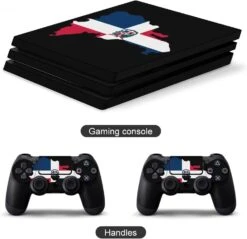 Dominican Republic Map Flag Sticker Skin For PS-4 Slim Console And Controller Full Wrap Skin Protector Cover Compatible With PS-4 Pro -Appliantrix Cheap Store 61exr TzneL. AC SL1500