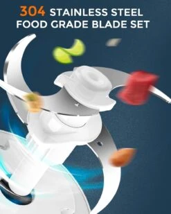 Syvio Food Processors With 2 Bowls, Meat Grinder 4 Bi-Level Blades, Mini Electric Food Chopper 400W, For Baby Food, Meat, Onion, Vegetables, 2 Speed, 8 Cup And 5 Cup 12 Syvio Food Processors With 2 Bowls, Meat Grinder 4 Bi-Level Blades, Mini Electric Food Chopper 400W, For Baby Food, Meat, Onion, Vegetables, 2 Speed, 8 Cup And 5 Cup -Appliantrix Cheap Store 61gFesFx75L. AC SL1500