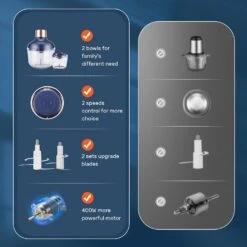 Bear Food Processor, Electric Food Chopper With 2 Glass Bowls (8 Cup+2.5 Cup), 400W Power Grinder With 2 Sets Stainless Steel Blades, 2 Speed For Meat, Vegetables, And Baby Food 13 Bear Food Processor, Electric Food Chopper With 2 Glass Bowls (8 Cup+2.5 Cup), 400W Power Grinder With 2 Sets Stainless Steel Blades, 2 Speed For Meat, Vegetables, And Baby Food -Appliantrix Cheap Store 61gfqFrbWKL. AC SL1500