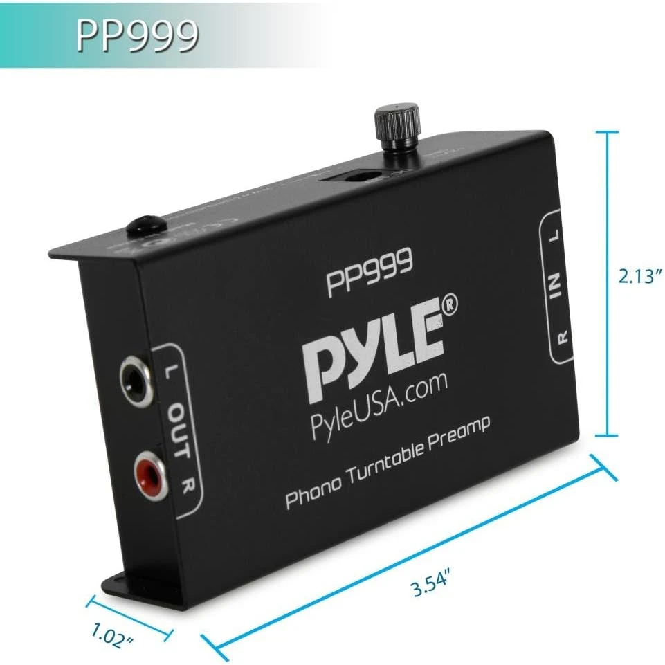 Pyle Phono Turntable Preamp - Mini Electronic Audio Stereo Phonograph Preamplifier With RCA Input, RCA Output & Low Noise Operation Powered By 12 Volt DC Adapter - PP999 , Black 3 Pyle Phono Turntable Preamp - Mini Electronic Audio Stereo Phonograph Preamplifier With RCA Input, RCA Output & Low Noise Operation Powered By 12 Volt DC Adapter - PP999 , Black - Image 3