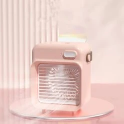 2023 New Portable Air Conditioner, Rapid Small Air Cooler With USB Charging, Home Evaporative Air Cooling Cooler In 3 Speed, Ideal For Desk Table Home Room Bedroom Office Dorm (Pink)