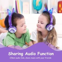 Esonstyle Kids Headphones Over Ear With LED Glowing Ears Wired Kids Headsets 85dB Volume Limited 3.5mm Cute Girls Headphones For Online Learning/School/Travel/Tablet -Appliantrix Cheap Store 61iLXZZ2cjL. AC SL1000