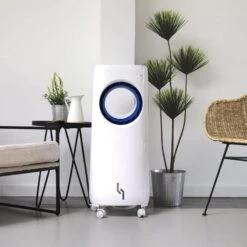 Evaporative Portable Air Cooler Tower Fan With Ice Packs, 3 Speeds, Low Noise, Bladeless Design And Remote -Appliantrix Cheap Store 61j84gaDRaL. AC SL1500