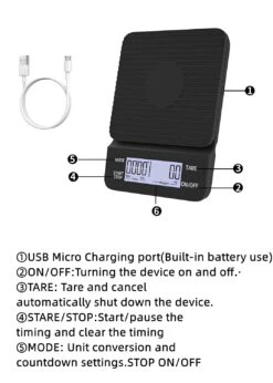 Coffee Scale With Timer, 0.1g/3kg USB Rechargeable, Two Timing Modes, Sound Alarm, Pour Over Drip Espresso Scale, Digital Scale For Baking And Cooking 12 Coffee Scale With Timer, 0.1g/3kg USB Rechargeable, Two Timing Modes, Sound Alarm, Pour Over Drip Espresso Scale, Digital Scale For Baking And Cooking -Appliantrix Cheap Store 61jmkoNlAPL. SL1500