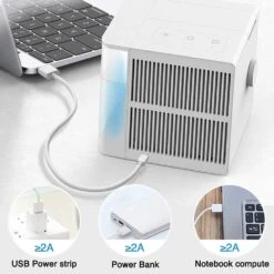 3 In 1 Personal Air Cooler, Portable Purifier And Humidifier, Evaporative Air Cooler With USB Charging, Night Light, For Home, Office And Room (B-White) 11 3 In 1 Personal Air Cooler, Portable Purifier And Humidifier, Evaporative Air Cooler With USB Charging, Night Light, For Home, Office And Room (B-White) -Appliantrix Cheap Store 61k21 51AvS. AC SL1001