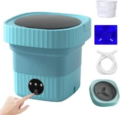 Portable Washing Machine, Foldable Mini Washing Machine For Socks, Baby Clothes, Towels, Underwear Or Delicate Items, Ideal For Apartment, Dorm, Camping, RV Travel And More (blue)
