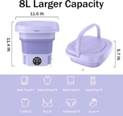 Oivley Portable Washing Machine Foldable, Small Washing Machine With 3 Modes Deep Cleaning, Mini Washer For Baby Clothes, Underwear Or Small Items, Apartment, Dorm, Camping, RV, Travel, Laundry-Purple -Appliantrix Cheap Store 61mDnGwYNrL. AC SL1500
