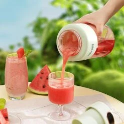 Small Juicer Portable Juicer Household Juicing Cup Multifunctional Electric Juicer Fried Fruit Juice (Color : White, Size : 500ml) -Appliantrix Cheap Store 61mxqyJH4L. AC SL1024